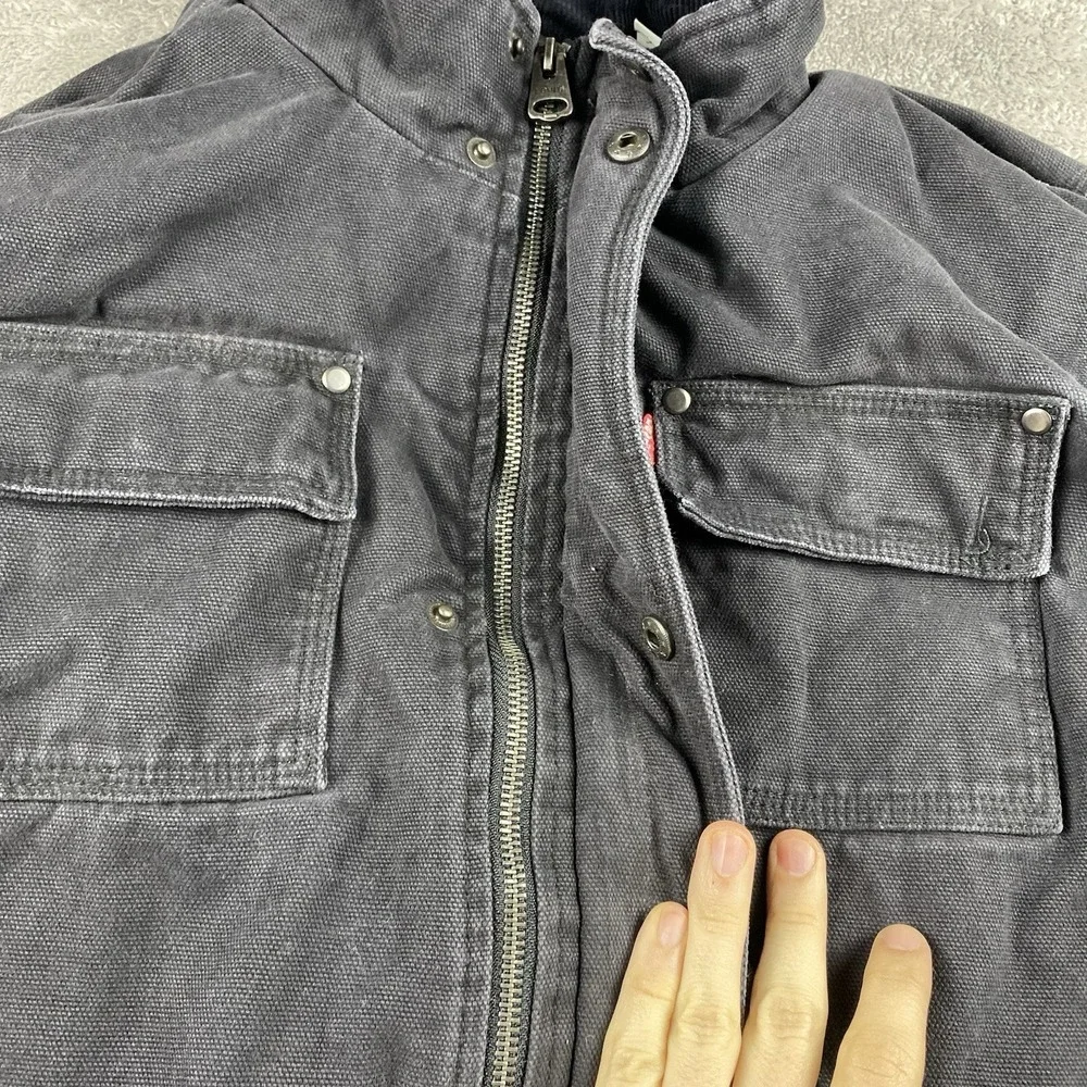 Levis Thick Coat‎ Full Zip Mens Large Black Long Sleeve